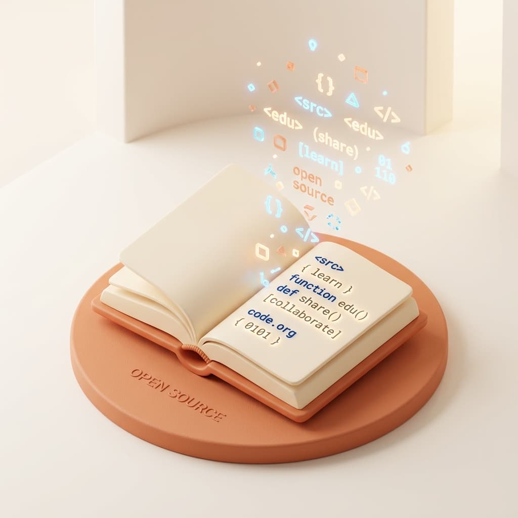 Open Source Interactive Education Concept Illustration